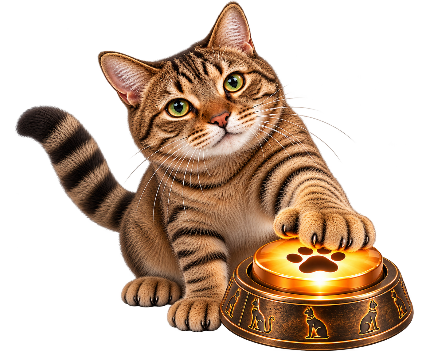 Donut pressing the treat button
